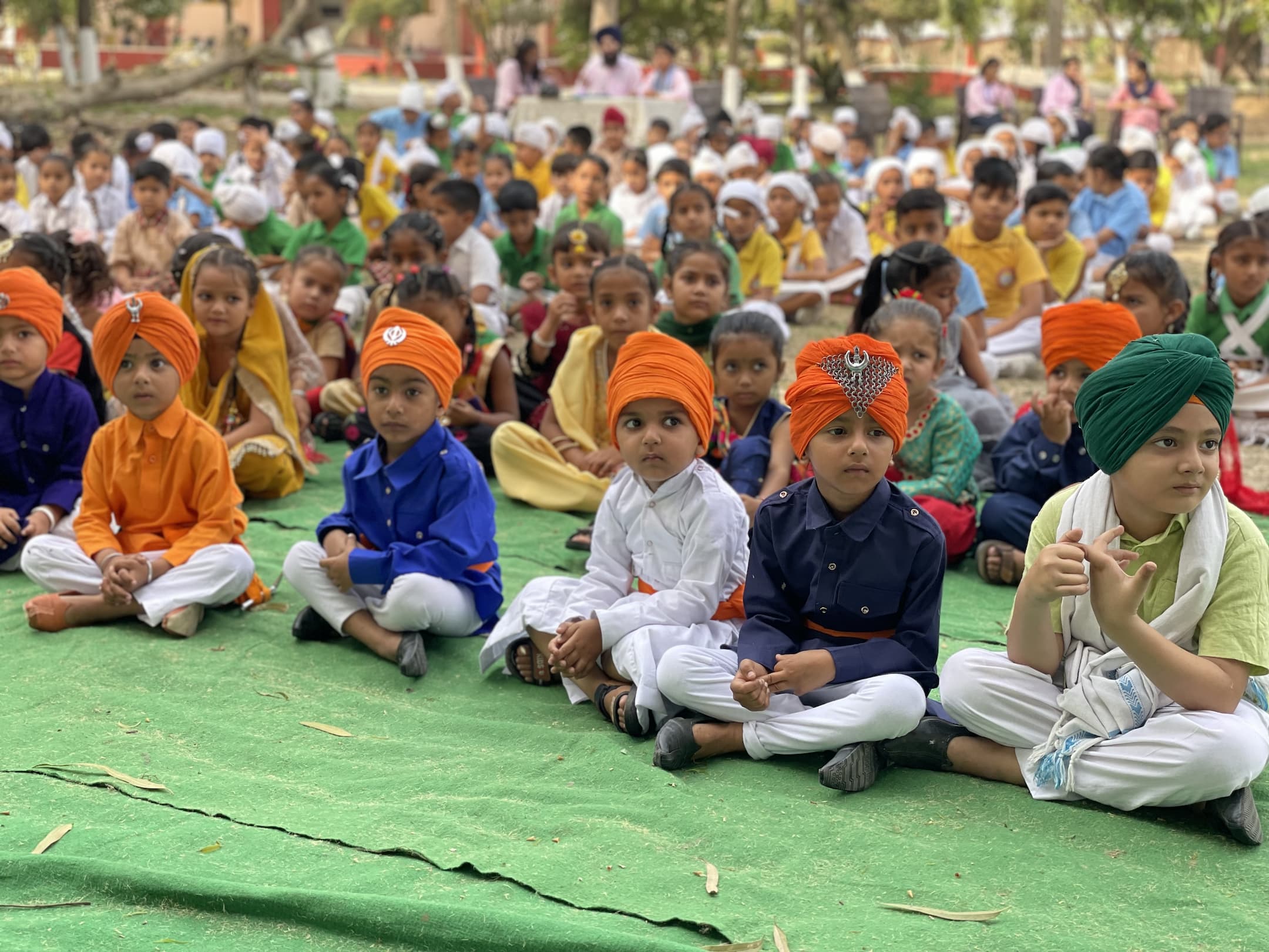 Students attending Baisakhi Celebration at SGTB Public School